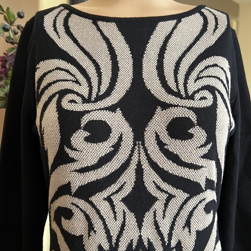Black and beige nine W. sweater dress size small - Picture 3 of 11